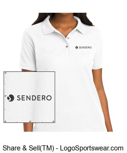 Embroidered Port Authority Ladies Silk Touch Polo - Standard Logo, White Design Zoom